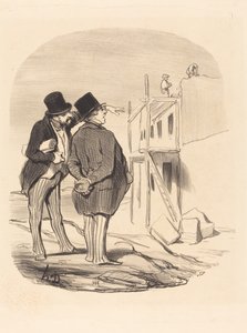 Two Men Amid Ruins by Honoré Daumier