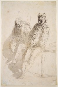 Two Saltimbanques by Honoré Daumier