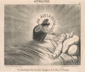 A Nightmare of a Bourgeois of Place St. Georges by Honoré Daumier