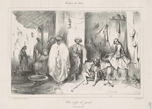 Guardroom Painted by Decamps by Honoré Daumier