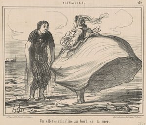 An Effect of Crinoline by the Sea by Honoré Daumier