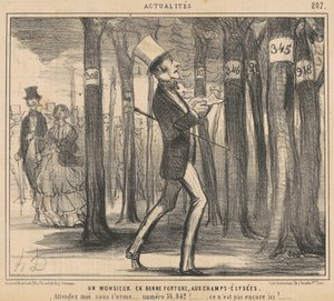 A Gentleman in Good Fortune at the Champs-Elysées by Honoré Daumier