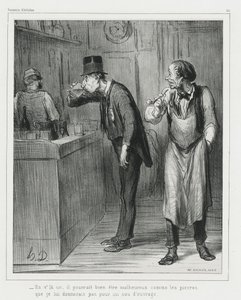 "- This one may look as unhappy as a rock, before I would give him a job", plate 311 from Souvenirs d’artistes by Honoré Victorin Daumier