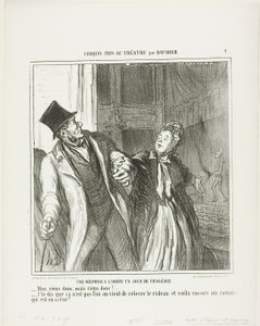 A Misapprehension at the Odeon, Plate 4 from Croquis Pris Au Théâtre par Daumier