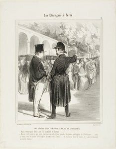 A Small Queue at the Entrance to the Palace of Industry. "- But I am telling you that I have a special entry permit! - Quite so, and this is why you are allowed to queue up already at the Obelisk.... otherwise you would have to start on the other side, clo