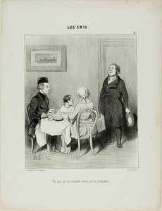A friend is a crocodile produced by civilization, plate 6 from The Friends by Honoré Victorin Daumier