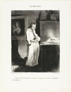 A Humanist Woman of Letters, Plate 15 from Les Bas-Bleus by Honoré Victorin Daumier