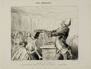 Academy of Women. A new Richelieu, founding a new Academy of a different kind.... of the feminine gender, plate 33 from Revue Caricatureale