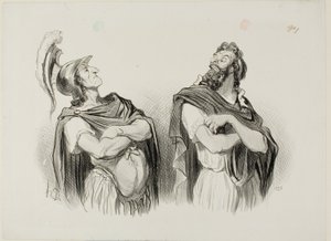 Achilles and Agamemnon. Achilles: “- And what do I care about your Troy!,” plate one from Physionomies Tragiques