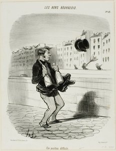 An Awkward Situation, plate 52 from Les Bons Bourgeois by Honoré Victorin Daumier