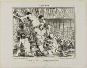 At the Deligny Baths. - The ladder at 4 p.m., plate 33 from Summer Sketches