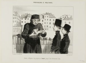 Clean Young High School Students, They Even Try Selling Off their Latin Dictionary, plate 24 from Professors and Rascals