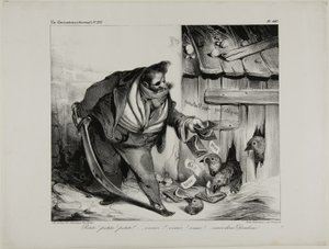 Come Here Little Chick, Plate 442 by Honoré Victorin Daumier
