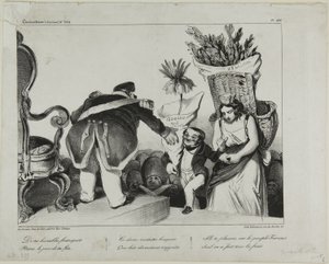 From your obedient subjects receive on your day of honor these two modest bunches of flowers. They will make you rejoice, since the people of France alone has taken over the costs, plate 486