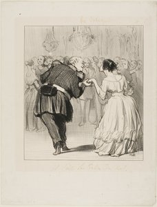 He Delights in the Ball, Plate 10 from The Banqueters by Honoré Victorin Daumier