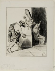 Hercules Tamed By Love, Plate 25 from Histoire Ancienne by Honoré Victorin Daumier