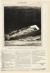 Meanwhile They Keep on Insisting that She Has Never Been Better, plate 183 from Actualités by Honoré Victorin Daumier