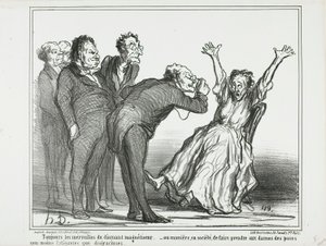 More marvels from the diamond hypnotist. Or, how to make the ladies pose in society in exhausting and not very gracious positions, plate 137 from Actualités
