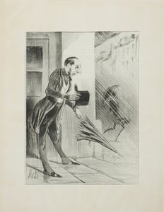 New patented umbrella, with an improved spring system, to swiftly open at the slightest touch, plate 33 from Émotions Parisiennes