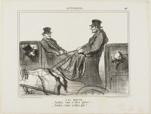 Paid By the Minute. Driver, you are hardly moving! - Driver, you are not moving at all!, plate 447 from Actualités