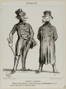 Ratapoil and Casmajou. The most active members of the philanthropic society of December 10: the portraits are drawn from nature and are of striking similarity, plate six from Actualités