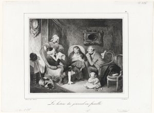 Reading the Newspaper in the Family Circle by Honoré Victorin Daumier