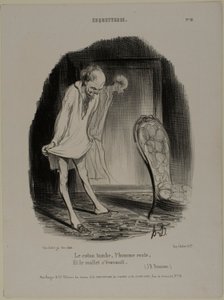 The Cotton Gown Falls, Man Remains, and the Calf Fades, plate 10 from Coquetterie by Honoré Victorin Daumier