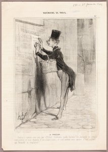 The Poster Man, plate 17 from Bohemians of Paris by Honoré Victorin Daumier