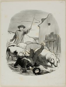 The Danger of Being Caught in a Steeple Chase, Plate 12 from Pastorales