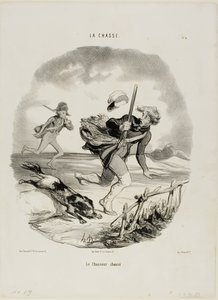 The hunted hunter, plate 4 from La Chasse by Honoré Victorin Daumier