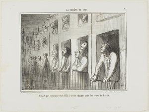 The streets of Paris are beginning to look like this every night, plate 7 from La Comète De 1857 by Honoré Victorin Daumier
