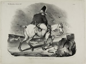 Travel across the attentive population, plate 413 by Honoré Victorin Daumier