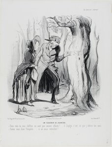 Youthful Memories. "- You see our letters have not yet been erased... oh Sophie, it was here that I gained your heart. - Hold your tongue now, Théophile.... if someone should hear us!," plate 49 from Married Life