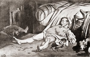 Le Massacre de la rue Transnonain, from the Lithograph by Honore Daumier, from The Print-Collector