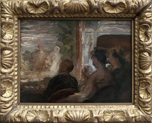 A Theatre Lodge. Painting by Honore Daumier (1808-1879) by Honoré Daumier