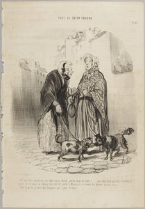 Ah! My dear, when one has a dog one should never have a husband!, number 30 from the series Whatever You Want from Le Charivari by Honoré Daumier