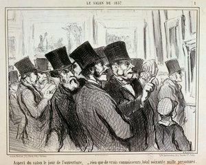 Aspect of the Salon on Opening Day... / 1. by Honoré Daumier