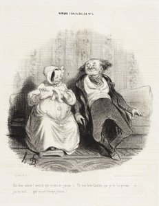 Tell me, my love! Do you think it will be a boy? by Honoré Daumier