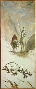 Don Quixote and the Dead Mule by Honore Daumier
