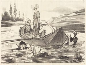 In Open Water by Honoré Daumier