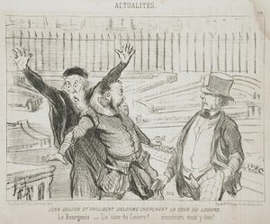 Jean Goujon and Philibert Delorme Searching for the Courtyard of the Louvre by Honoré Daumier