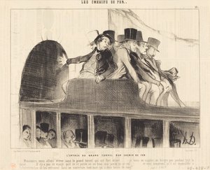 The Entrance of the Grand Tunnel of a Railway by Honoré Daumier