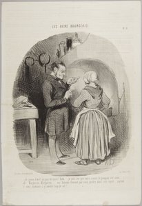 The Egg Yolk Was Not Beaten Enough..., number 9 from the series The Good Bourgeois from Le Charivari by Honoré Daumier
