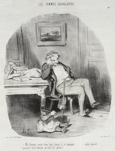 My Wife Takes a Long Time at This Banquet... by Honoré Daumier