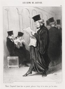 Master Chapotard reading... praise of himself... by Honoré Daumier