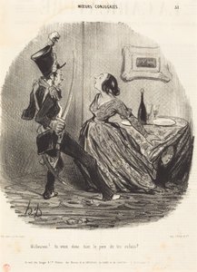Unhappy man! So you want to kill the father of your children? by Honoré Daumier