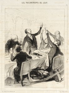 Gentlemen...we have a 43rd toast to make to the Temperance Society... by Honoré Daumier