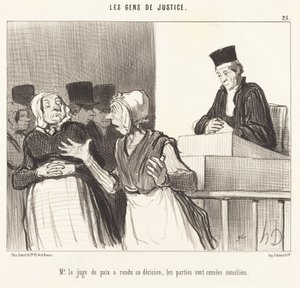 Mr. Justice of the Peace has rendered his decision... by Honoré Daumier