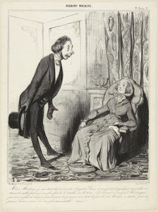 Yes, Madam, I am Entirely Devoted to Our August Prince..., number 2 from the series Robert Macaire from Le Charivari by Honoré Daumier
