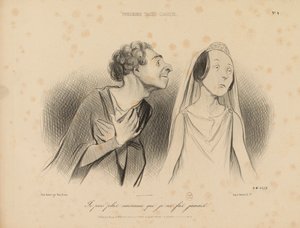 Tragic-Classical Physiognomies. I leave more in love than I have ever been. No. 4. by Honoré Daumier